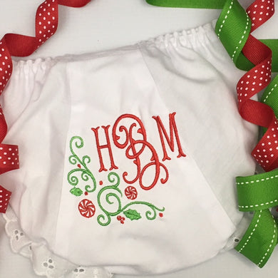 Bloomer - Christmas Candy HBM initials