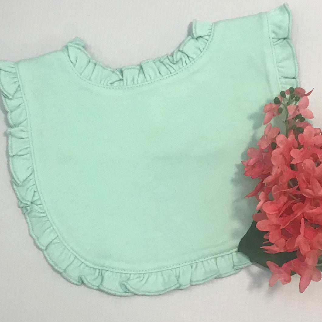 Mint Ruffle Baby Bib