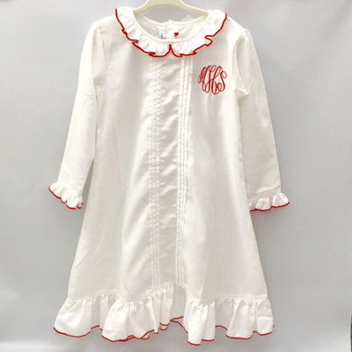 Sweet Dreams Ruffle Nightgown - Size 5 MHS initials